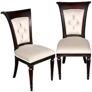 Bacall Waterfall Walnut Wood Dining Parsons Chair (Set of 2)
