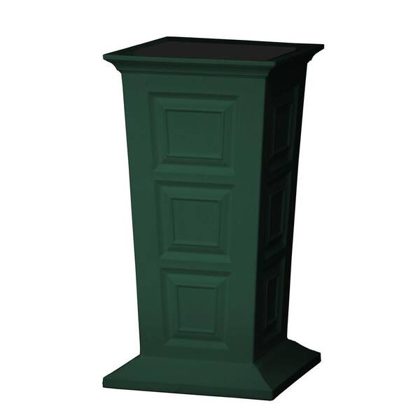 Good Ideas Savannah 16 in. Square Green Poly-Resin Column Planter