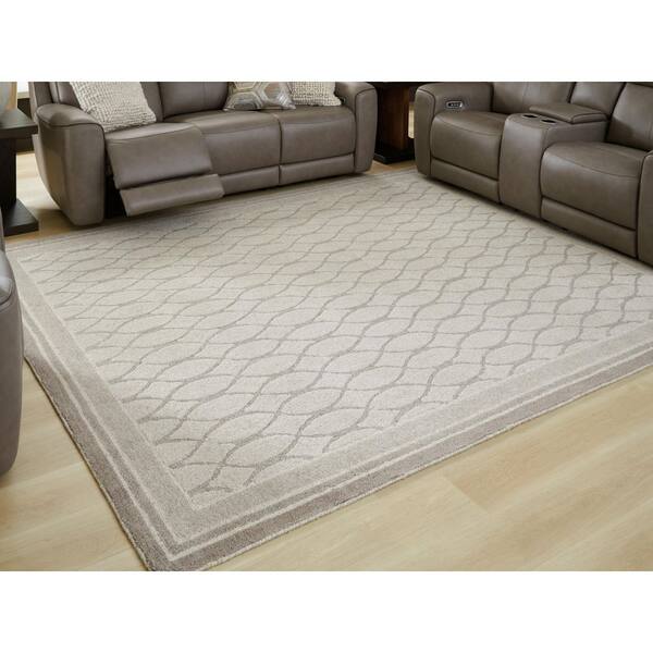 Wimney 8 ft. x 10 ft. Gray Border Area Rug
