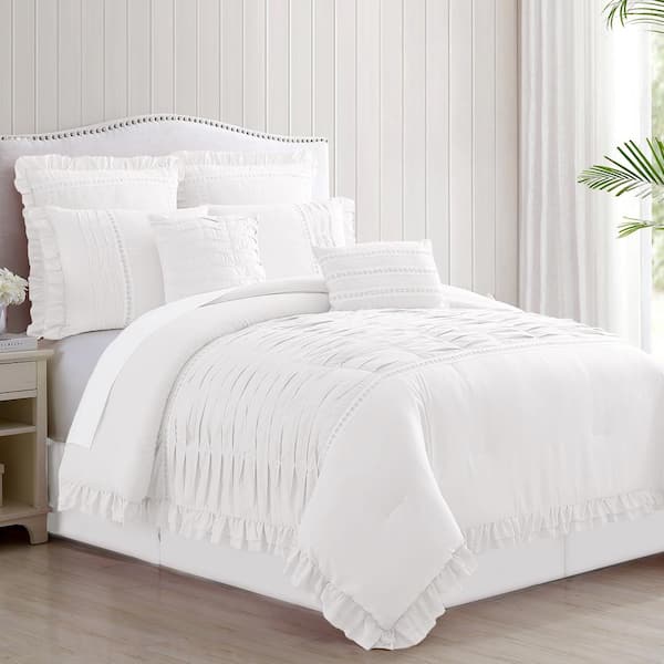 MODERN THREADS 8-Piece Comforter Sets Antonella White Queen