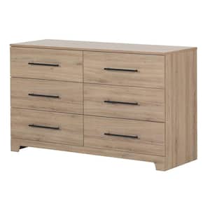 Primo 6-Drawer Rustic Oak Dresser