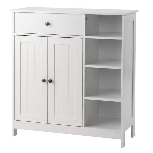 30.61 in. W x 12.24 in. D x 32.65 in. H White Linen Cabinet