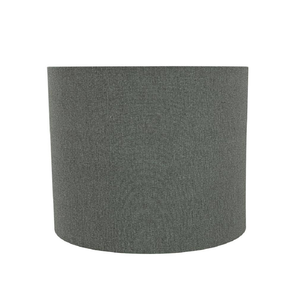 Aspen Creative 31100 Transitional Drum (Cylinder) Shaped Spider Construction Lamp Shade in Grey  12  wide (12  x 12  x 10 )