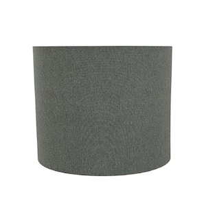 12 in. x 10 in. Grey Drum/Cylinder Lamp Shade