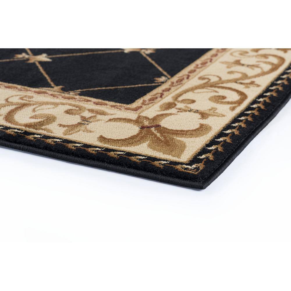 Sensation Black Synthetic Traditional Rectangular Area Rug