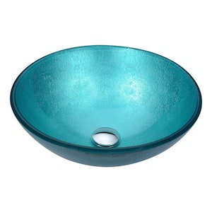 Posh Series Deco-Glass Vessel Sink in Coral Blue