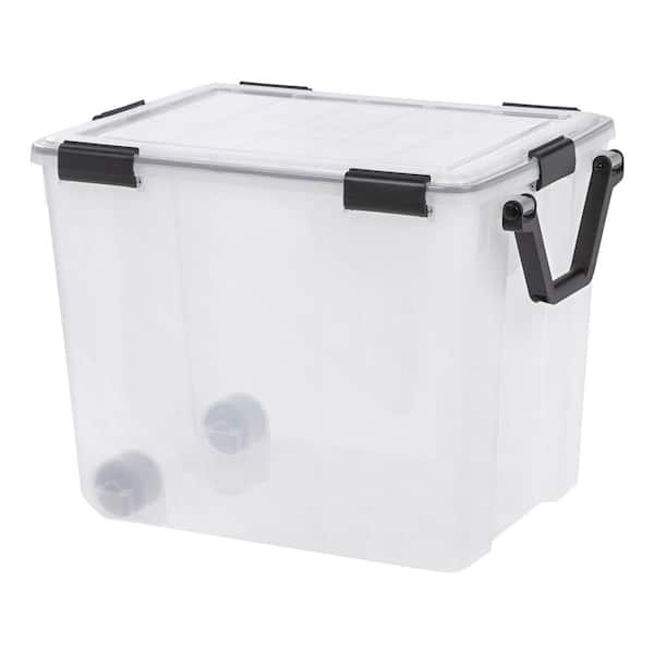 Iris Usa 3 Pack 30 Quart Weatherpro Plastic Storage Box Durable Lid And Seal  And Secure Latching Buckles : Target