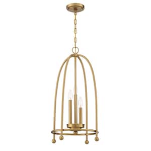 Tesia 3-Lights Brass Pendant with Arched Rod Shade
