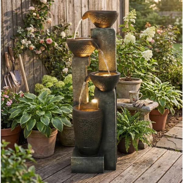 【新作】Fontaine 4種類 monadecor 40 in. H Resin 4-Tier Indoor/Outdoor Waterfall Tiered