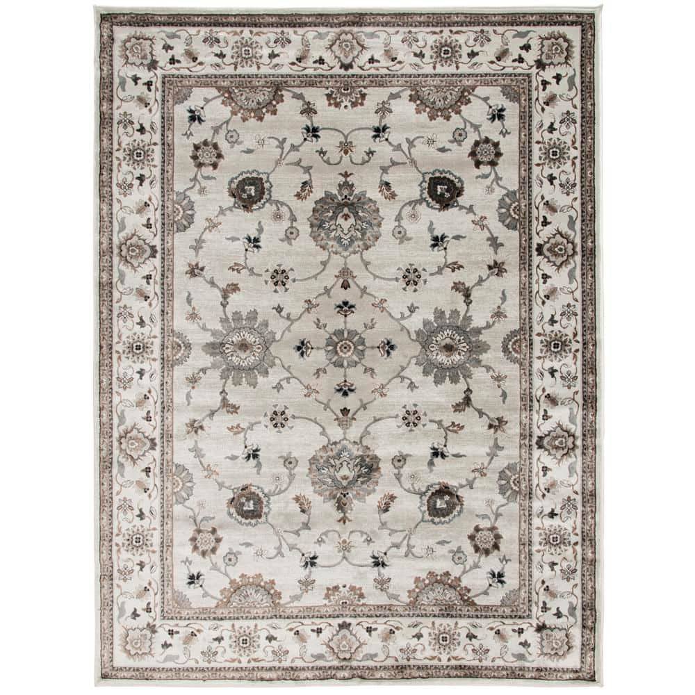 Natco Stratford Karley 7 ft. x 11 ft. Whitecap/Greige Karley Area Rug ...