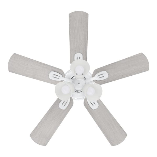 Hampton Bay Glendale III 42 in. LED Indoor White Ceiling Fan with