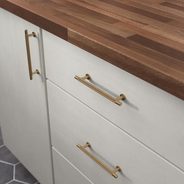 Knurled 5-1/16 in. (128 mm) Modern Champagne Bronze Round Cabinet Drawer Bar Pull