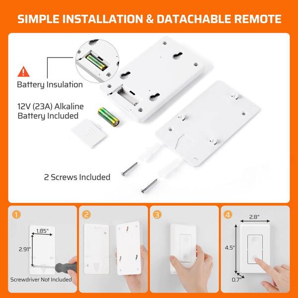 DEWENWILS 3-Way Wireless Light Switch Kit - 100FT Range With Receiver For Ceiling Lights & Fans