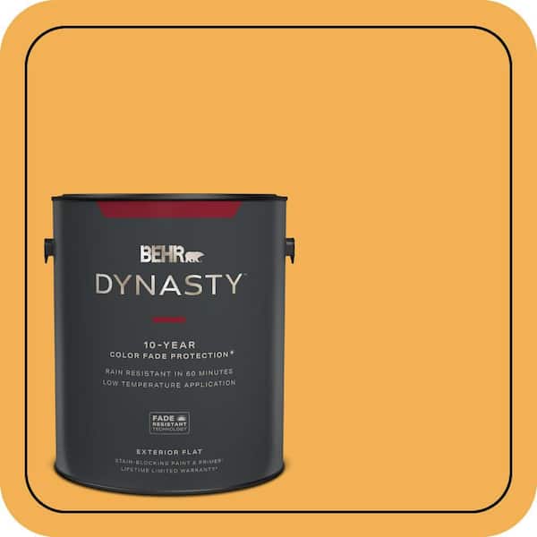 BEHR DYNASTY 1 gal. #PMD-20 Goldenrod Field Flat Exterior Stain-Blocking Paint & Primer