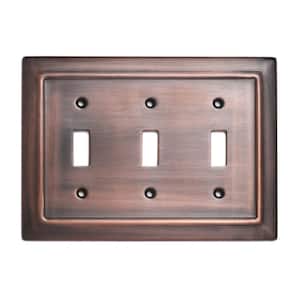 Architectural 3-Gang 3-Toggle Wall Plate (Antique Copper Finish)