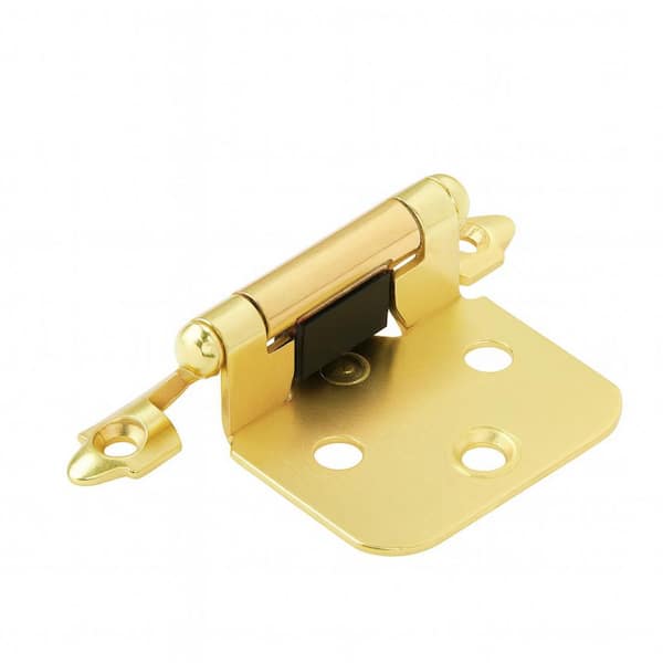 Sapphire 1-5/8 in. Surface Mount Self-Closing Exposed No Radius Cabinet Hinge in Satin Brass - (Set of 24)