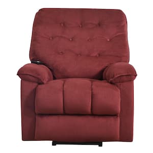 Red Velvet Power Lift Recliner Chair with Remote Control