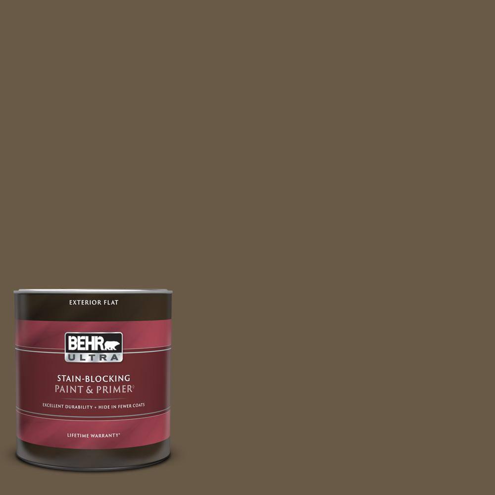 BEHR ULTRA 1 qt. PPU725 Clove Brown Flat Exterior Paint & Primer