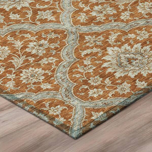 Chantille Machine Washable Indoor/Outdoor Abstract ACN3139 Rust 8 ft. x 10 ft. Area Rug