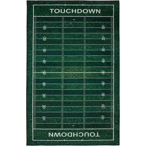 Mohawk Home Football Yards Green 8 ft. x 10 ft. Whimsical Area Rug