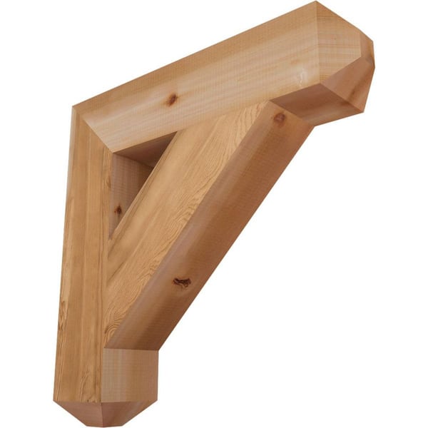 Ekena Millwork 5.5 in. x 28 in. x 28 in. Western Red Cedar Traditional Craftsman Smooth Bracket
