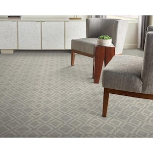 Barcelona - Spire - Gray 13.2 ft. 35.39 oz. Wool Pattern Installed Carpet