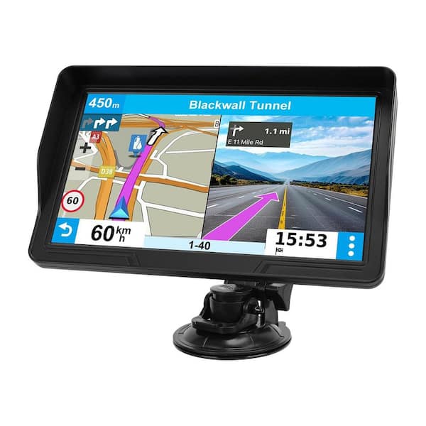 Lukyamzn 9 in. Touch Screen GPS Navigator with Real Voice and 2025 Map for Car Truck RV, Speed and Red Light Warning System