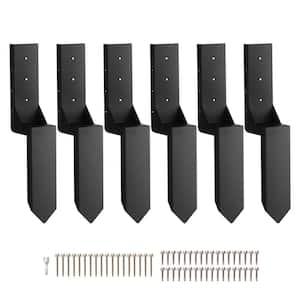 Fence Post Anchor Repair Kit 6 Pack Inner Diameter 3.5 x 3.5 in. Heavy Duty Fence Post Support Stake Anchor Ground Spike