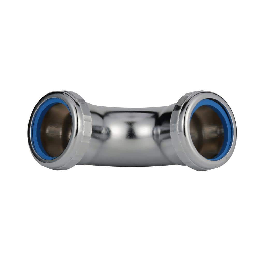 1-1/2 in. 90-Degree Chrome-Plated Brass Double Slip-Joint Sink Drain Elbow 