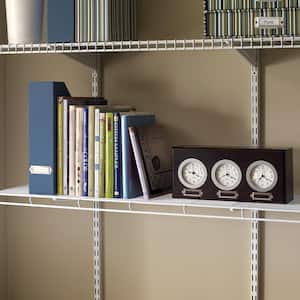 ShelfTrack 12.25 in. D x 36.25 in. W x 3 in. H White Wire Book Shelf Steel Closet System