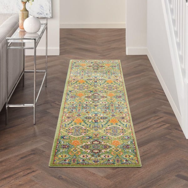 Allur Sage Ivory 2 ft. x 10 ft. All-over design Transitional Runner Area Rug