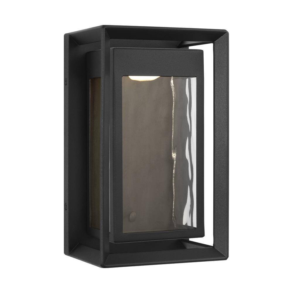 Urbandale Small 1-Light Textured Black Outdoor Integraed LED Wall Lantern Sconce price history on PriceWatchPro