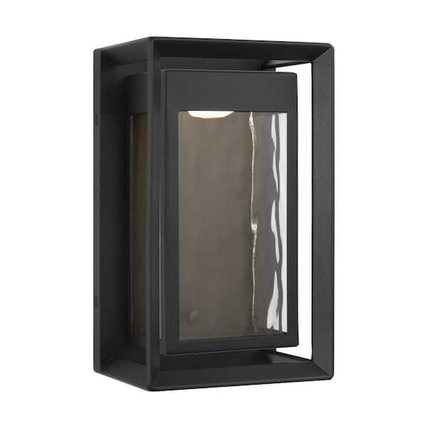 Generation Lighting Urbandale Small 1-Light Textured Black Outdoor Integraed LED Wall Lantern Sconce