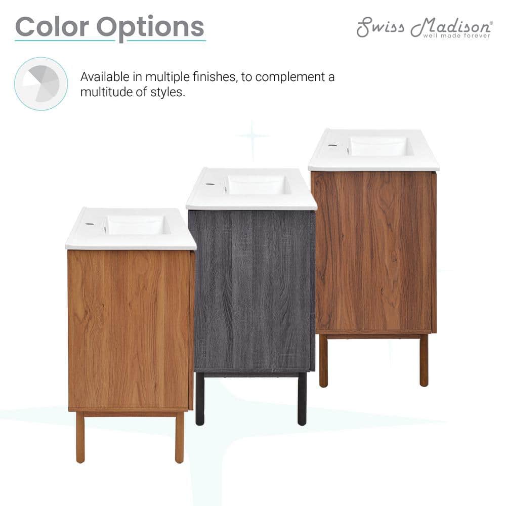 Classe 24" Oak Freestanding Bathroom Vanity with Ceramic Sink