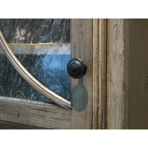 Three-Ring 1-1/4 in. Matte Black Round Cabinet Knob (25-Pack)