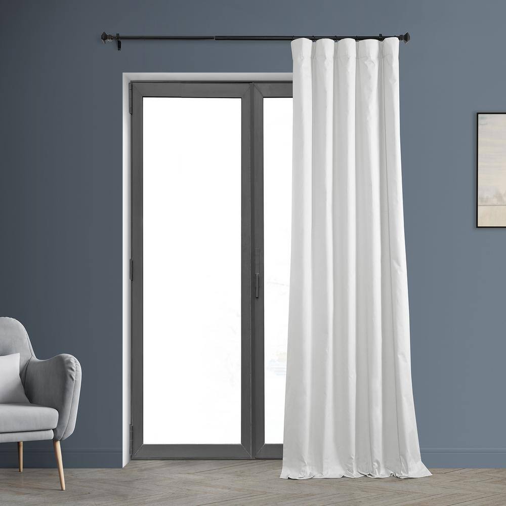 Whisper White Cotton Blackout Curtain Panel, 50W x 84L