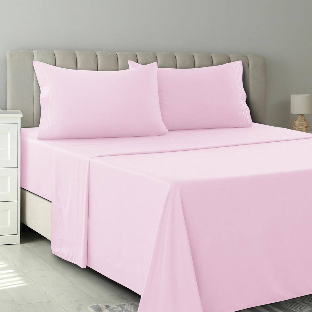 Lux Decor 4-Piece Pink Solid Color Microfiber Twin XL Deep Pocket Sheet Set price history on PriceWatchPro
