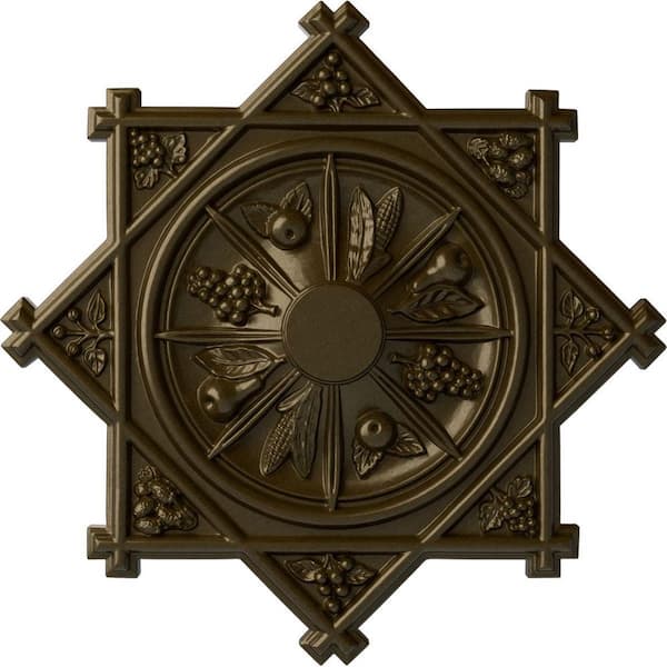 Ekena Millwork 38-1/4" x 1-1/2" Antilles Urethane Ceiling Medallion (Fits Canopies up to 6"), Brass