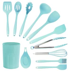 Light Teal Silicone Cooking Utensils (Set of 12)