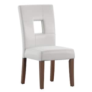 White White Faux Leather Keyhole Dining Chairs (Set of 2)