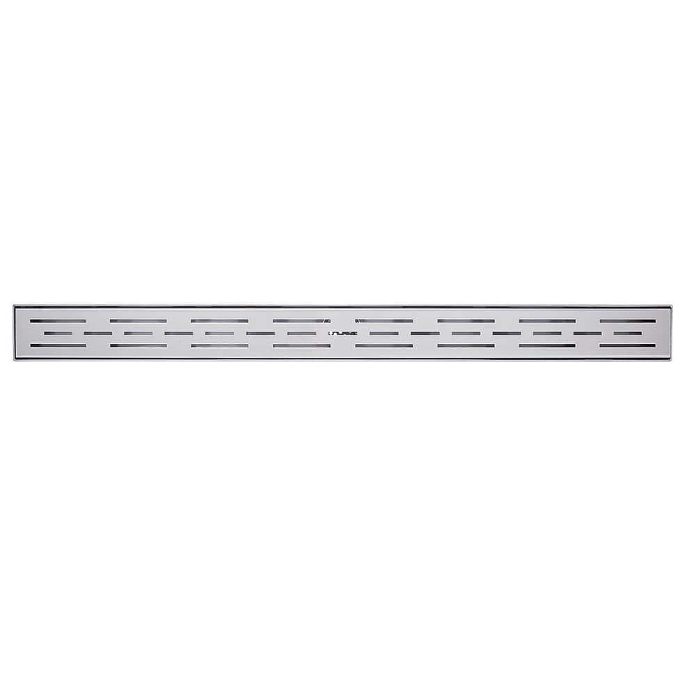 24" Polished Chrome Linear Shower Drain with Offset Grate
