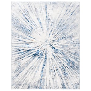 Amelia Gray/Blue 8 ft. x 10 ft. Distressed Abstract Area Rug