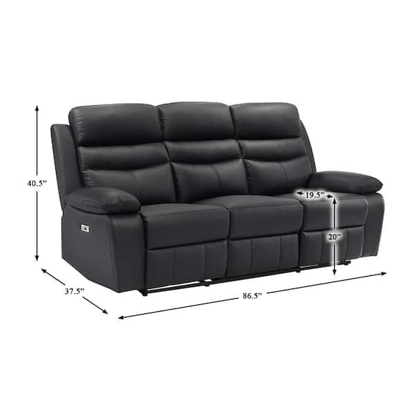 Lazzara Edelia 86.5 in. W. Pillow Top Arm Leather Rectangle 3