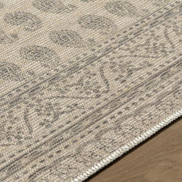 Nabela Noor Home Alo Medium Grey Traditional 2 ft. x 7 ft. Machine Woven Area Rug