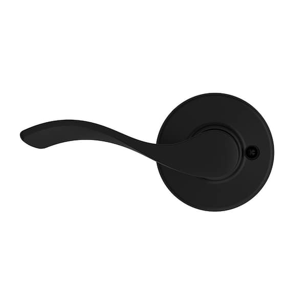 Kwikset Balboa Matte Black Left-Handed Half-Dummy Door Handle featuring Microban Technology