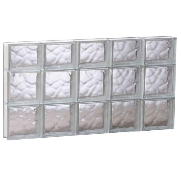 Clearly Secure 38.75 in. x 21.25 in. x 3.125 in. Frameless Wave Pattern Non-Vented Glass Block Window