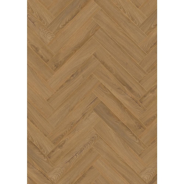Krono Original Inca Carpenter Oak Herringbone 8mm T x 4.96 in. W Water Resistant Laminate Wood Flooring (9.40 sq. ft./Case)
