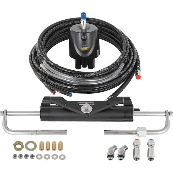 VEVOR 150HP Hydraulic Outboard Steering Kit with two lengths of 20 ft. hose Boat Marine System