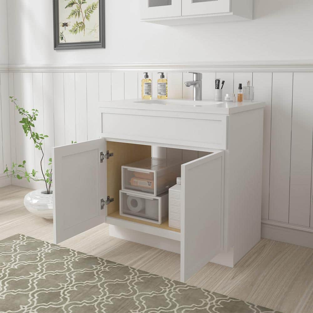 White Birch Plywood Freestanding Single Base Storage Cabinet, 36" Wide