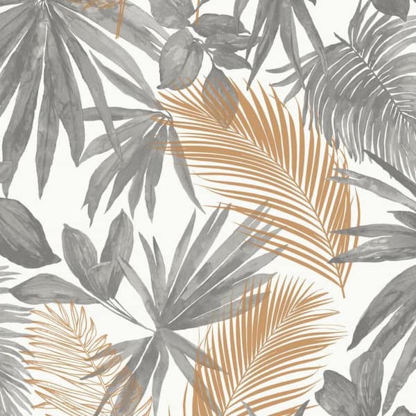 Walls Republic Grey Botanical Glimmer Easy to Remove Non-Woven Shelf Liner Wallpaper